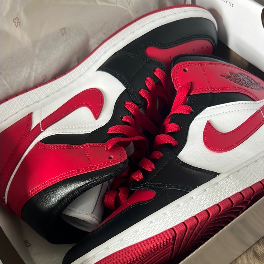 Jordan Women's Sneakers - Red, Black, and White